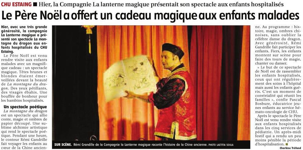 Spectacles dans les hôpitaux